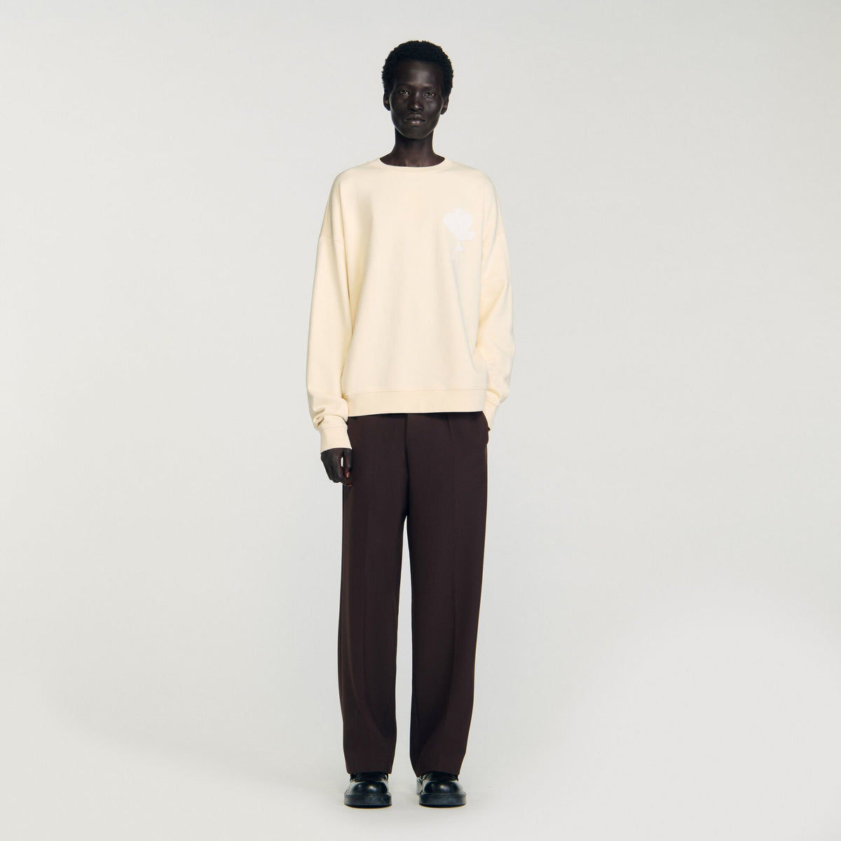 Sandro Men Sweatshirt with flower patch