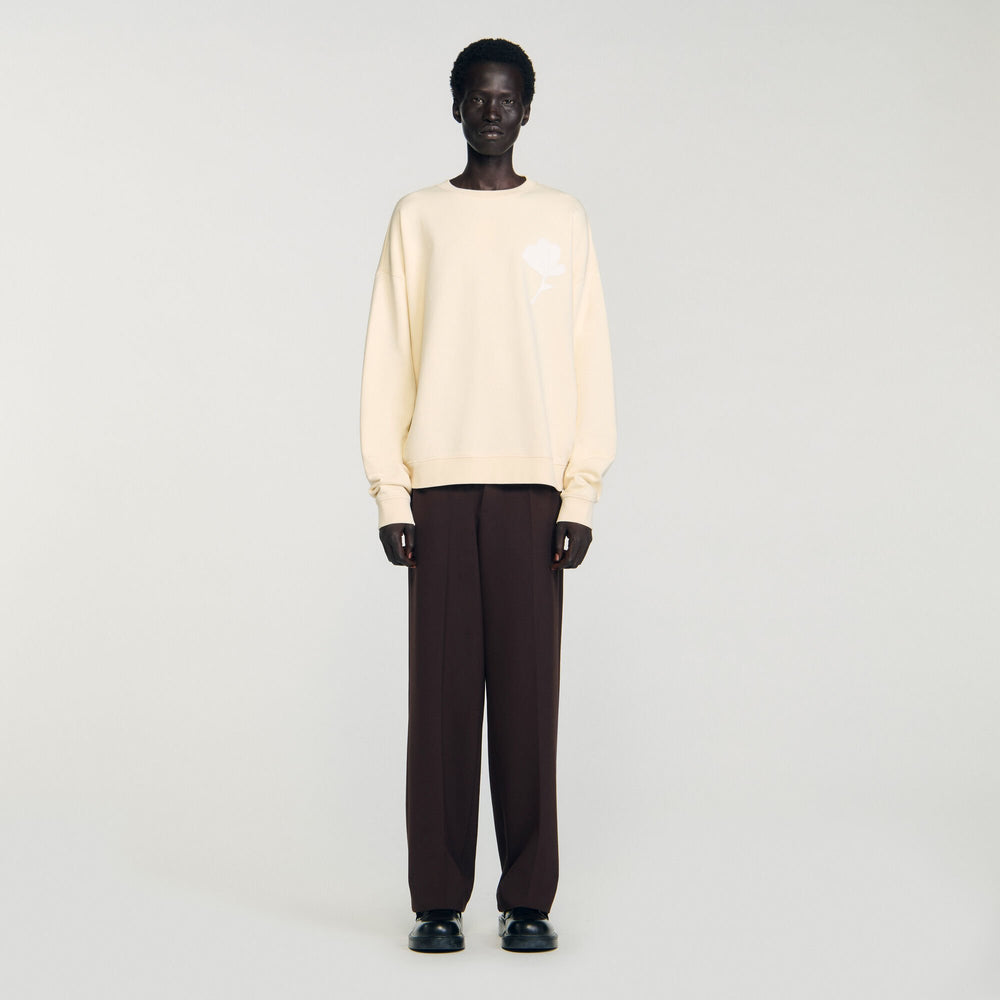 Sandro Men Sweatshirt with flower patch