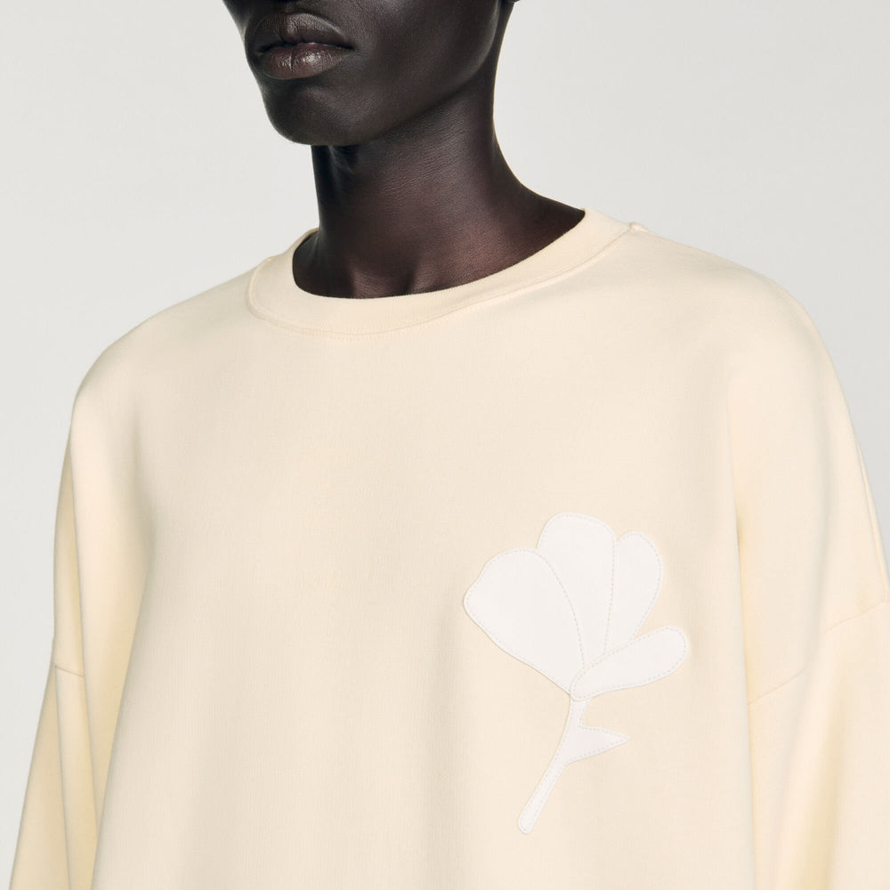 Sandro Men Sweatshirt with flower patch