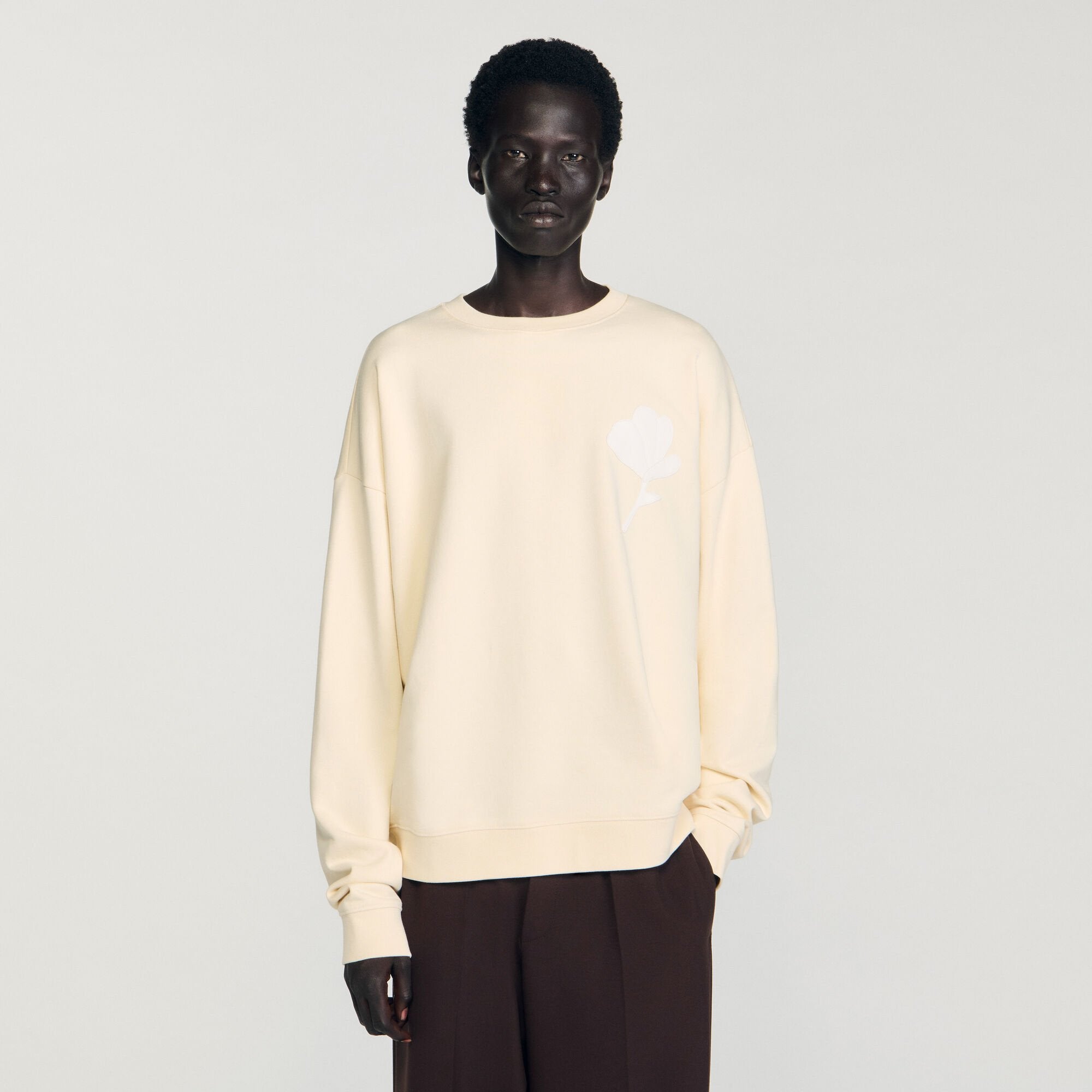 Sandro Men Sweatshirt with flower patch