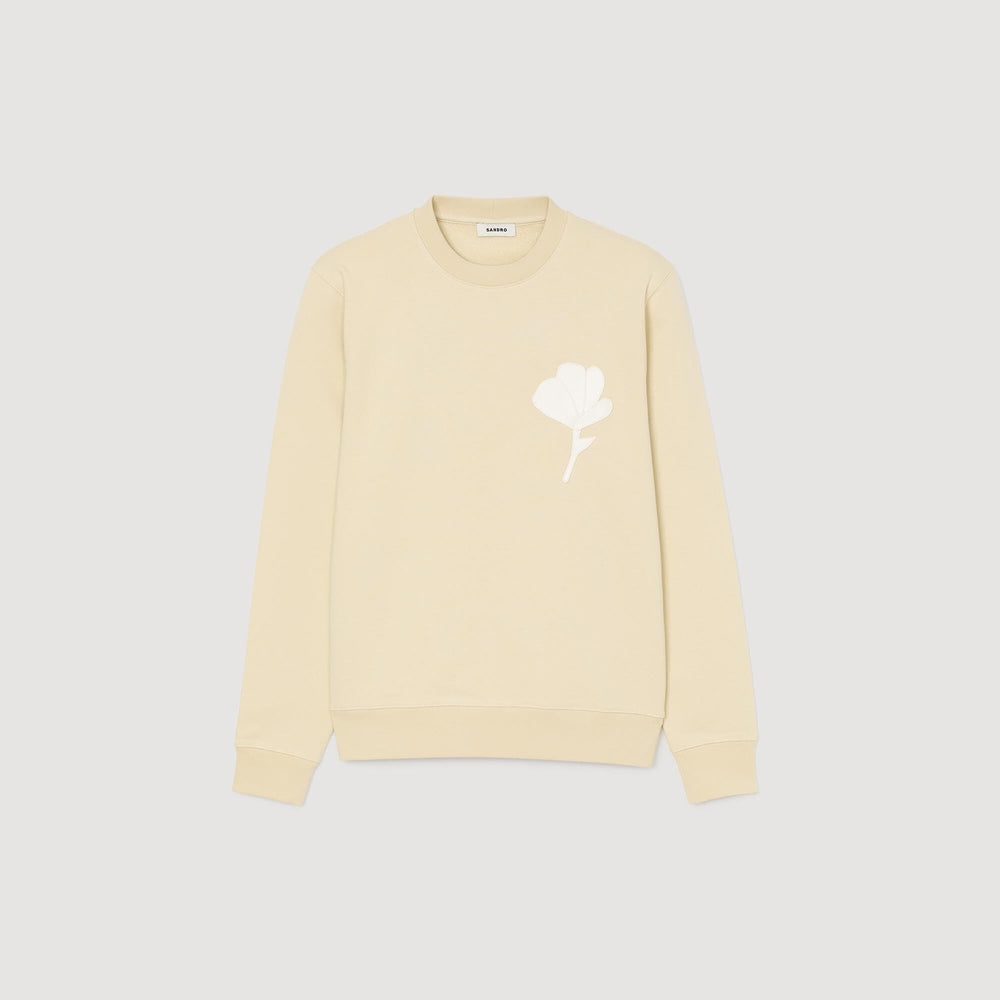 Sandro Men Sweatshirt with flower patch