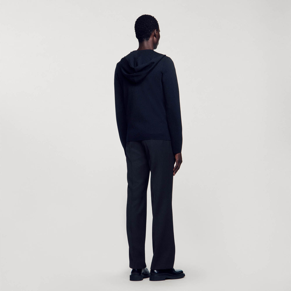 Sandro Men Zipped cardigan with hood