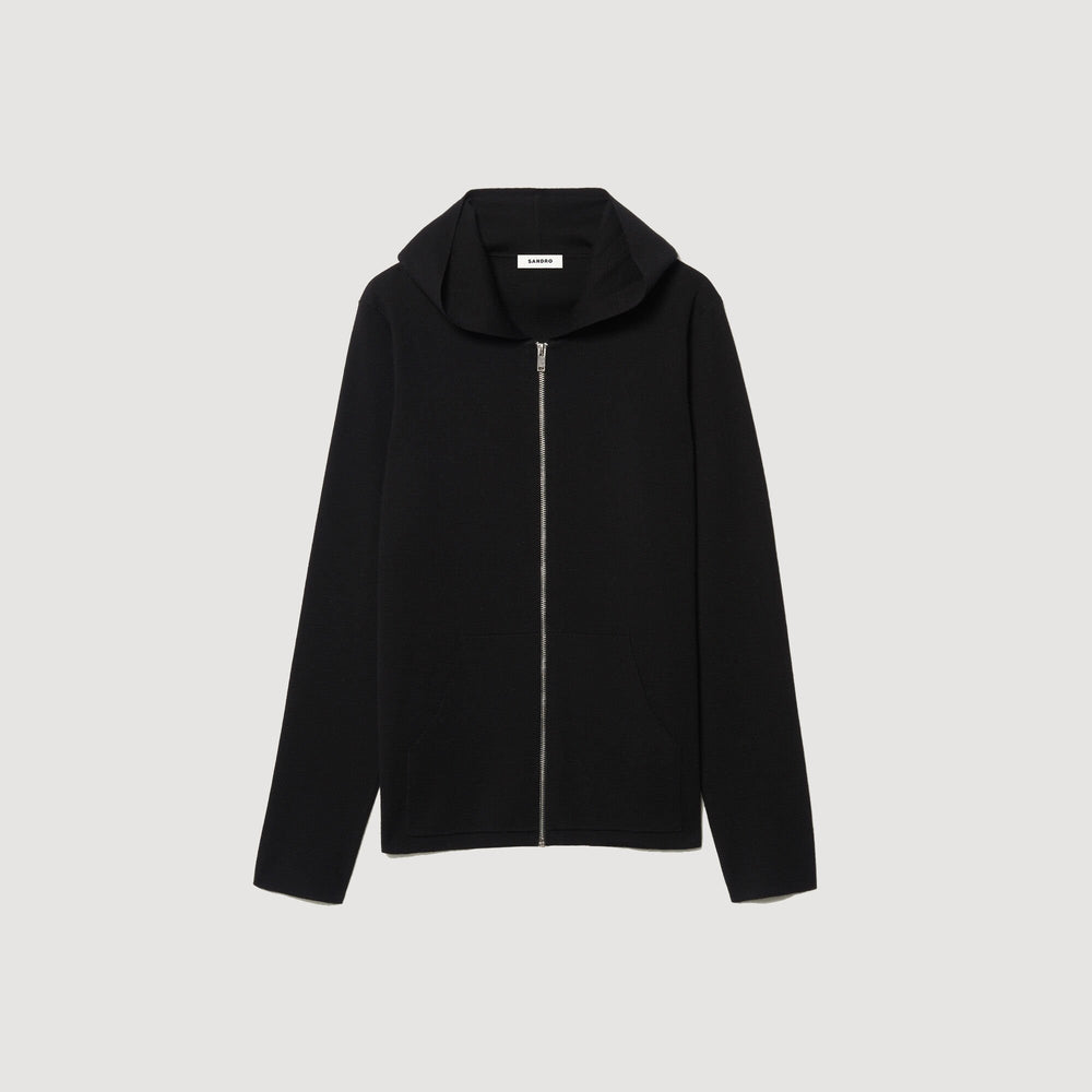 Sandro Men Zipped cardigan with hood