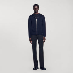 Sandro Men Zipped cardigan with hood