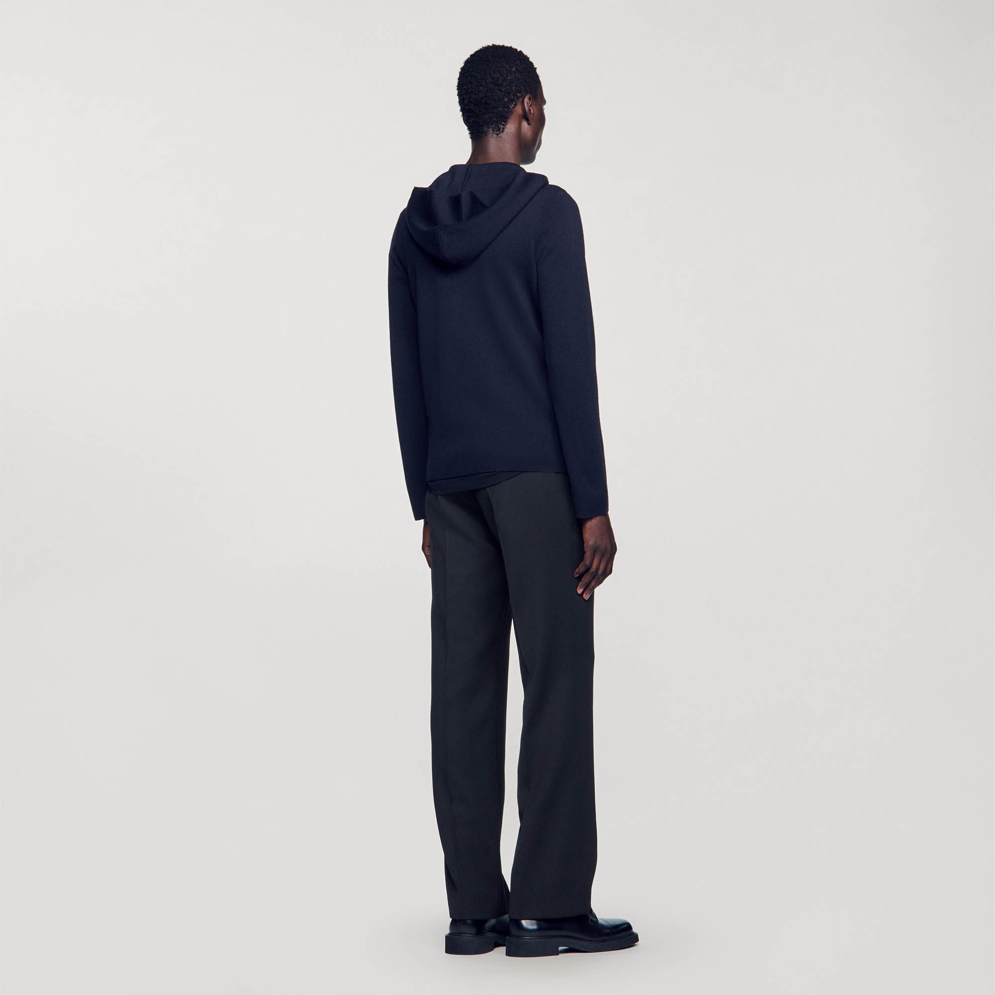 Sandro Men Zipped cardigan with hood