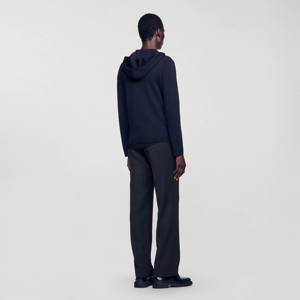 Sandro Men Zipped cardigan with hood