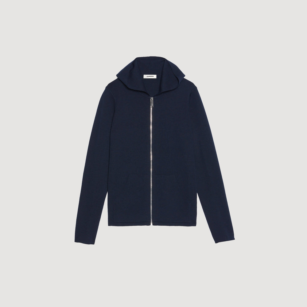Sandro Men Zipped cardigan with hood