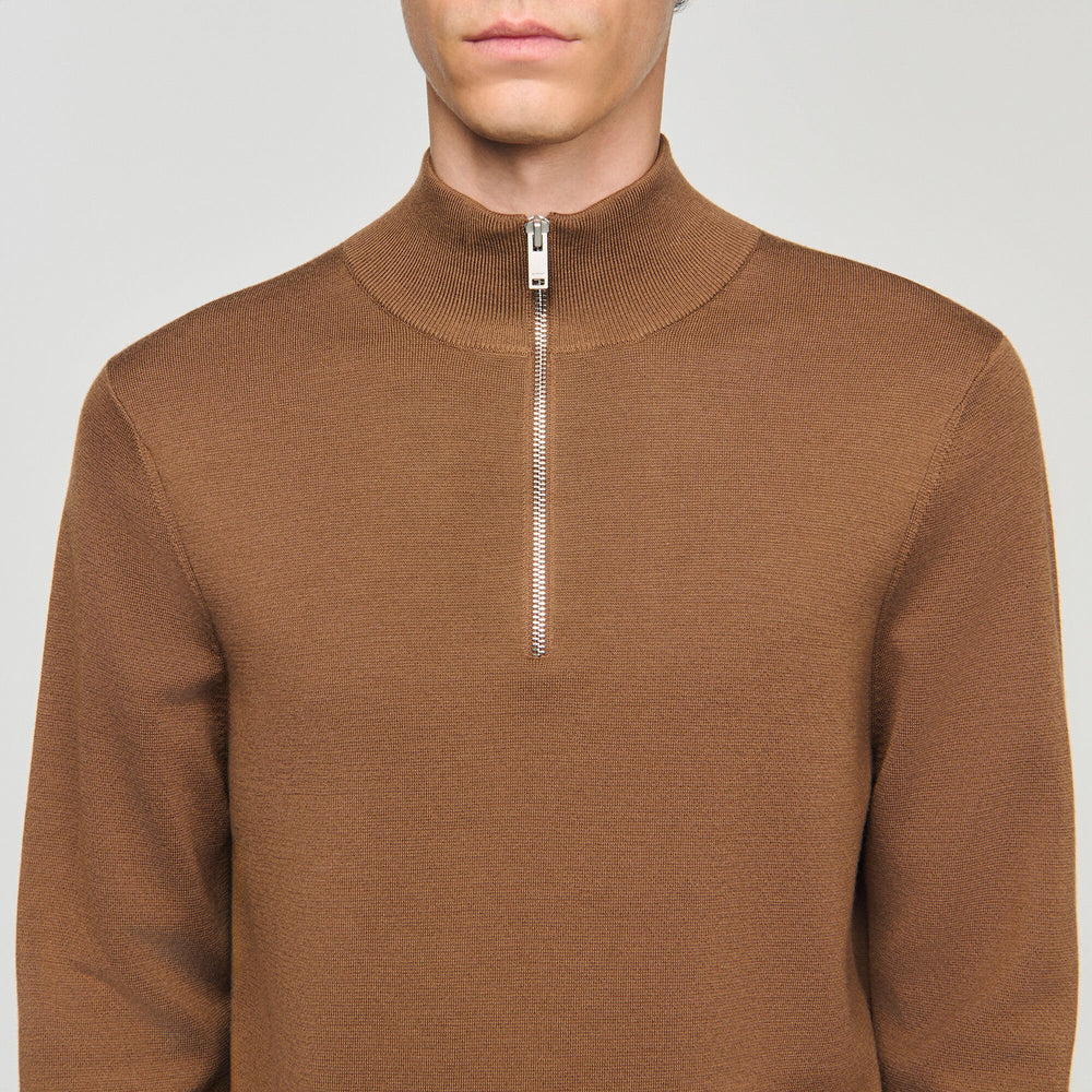 Sandro Men Wool sweater with zip collar