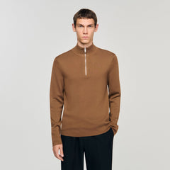 Sandro Men Wool sweater with zip collar
