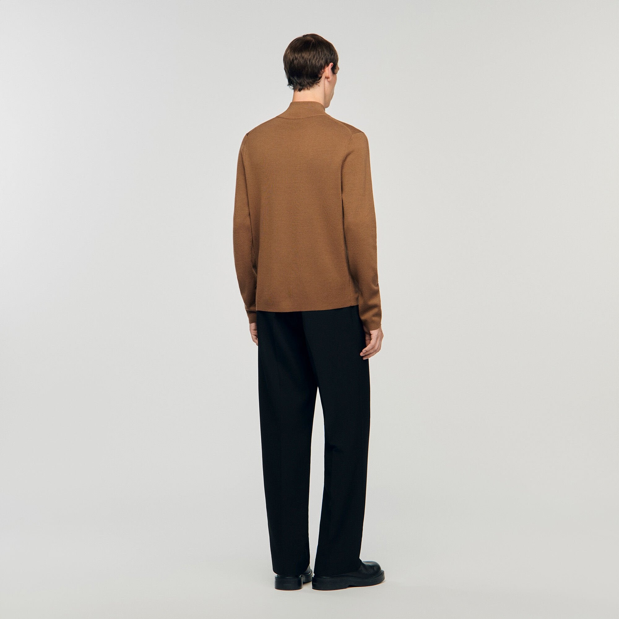 Sandro Men Wool sweater with zip collar