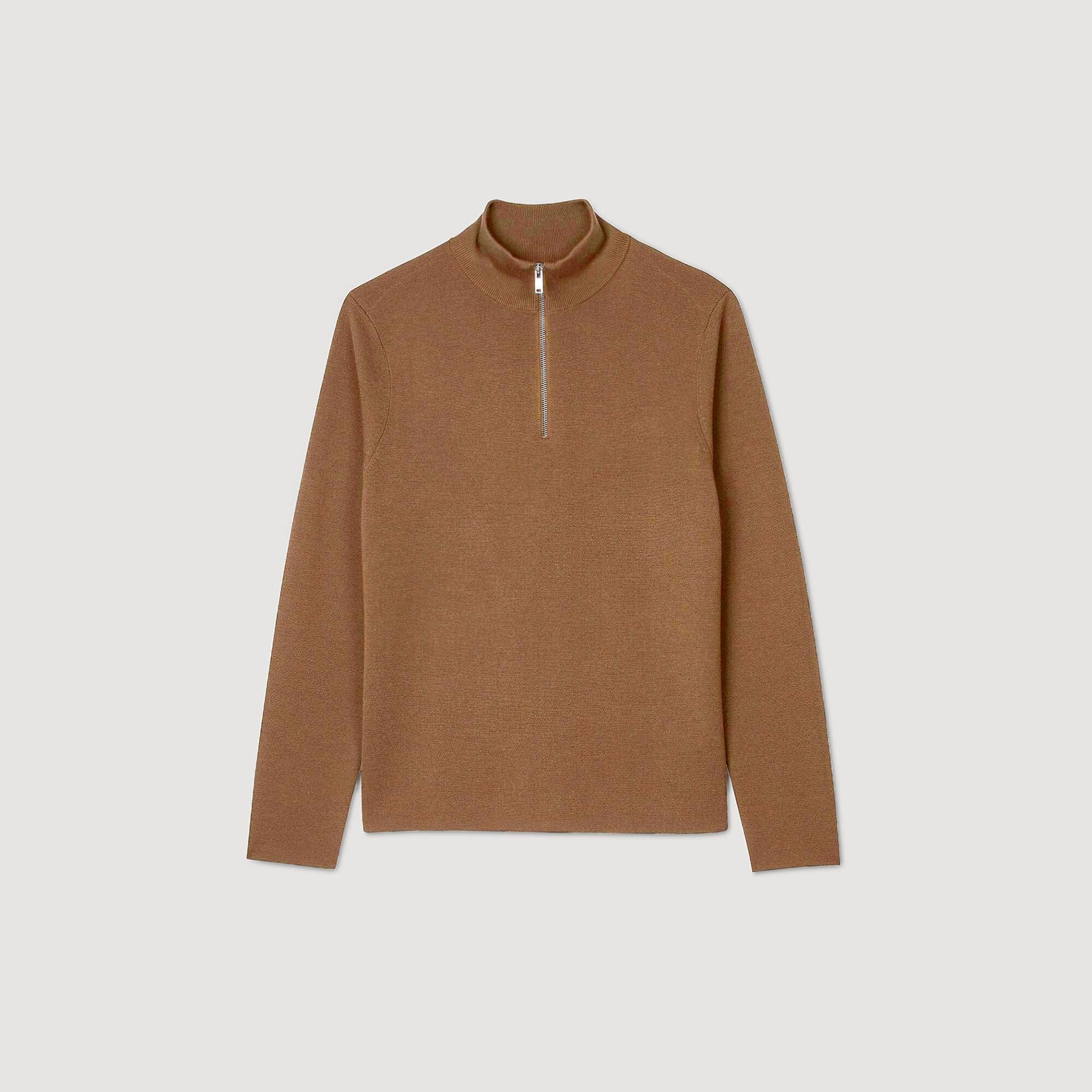 Sandro Men Wool sweater with zip collar