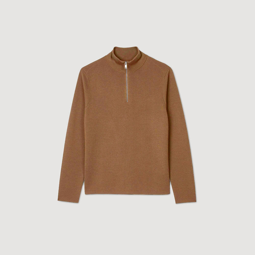 Sandro Men Wool sweater with zip collar