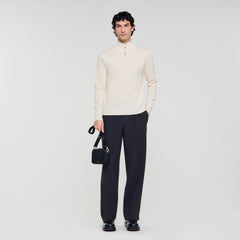 Sandro Men Wool sweater with zipped collar