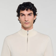 Sandro Men Wool sweater with zipped collar