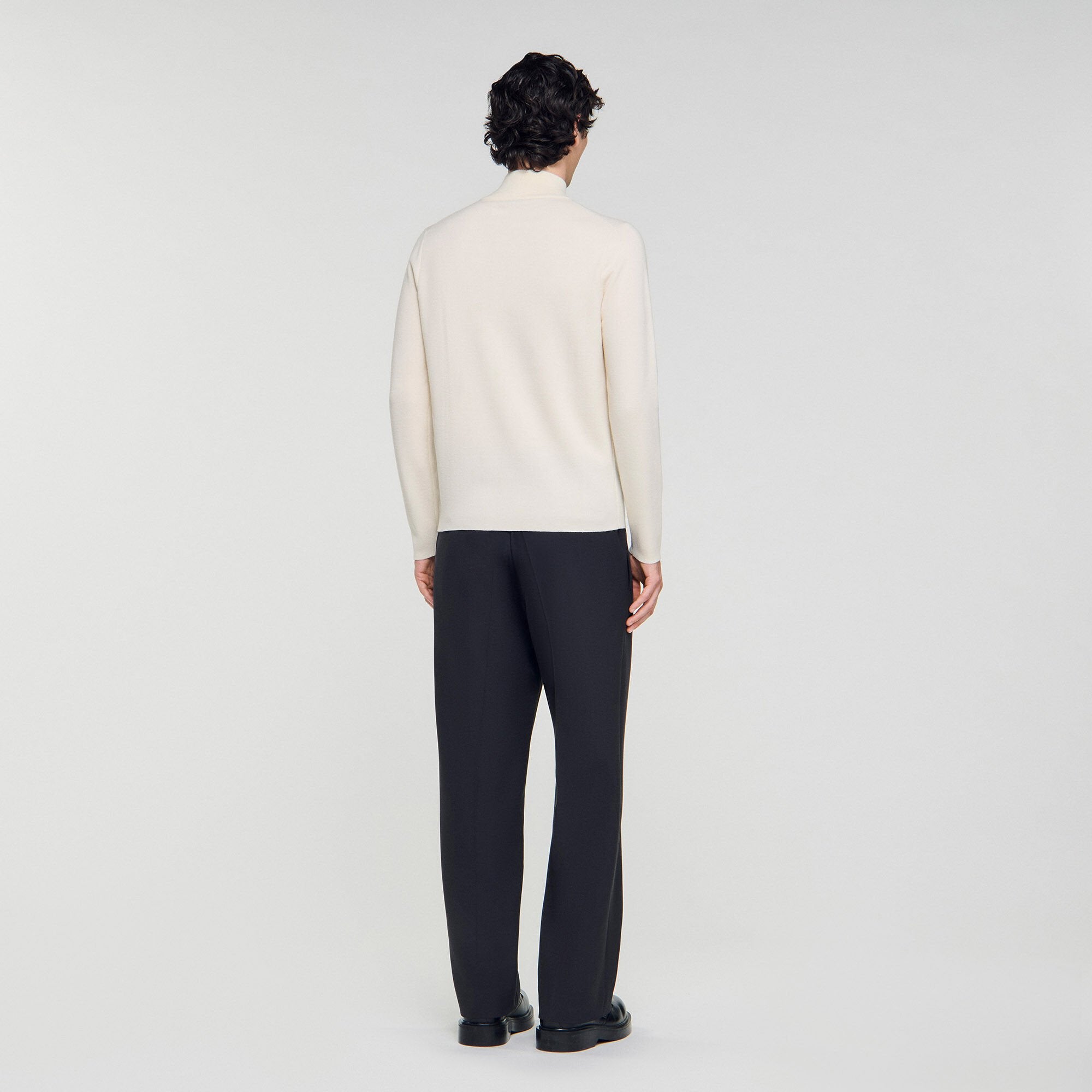 Sandro Men Wool sweater with zipped collar
