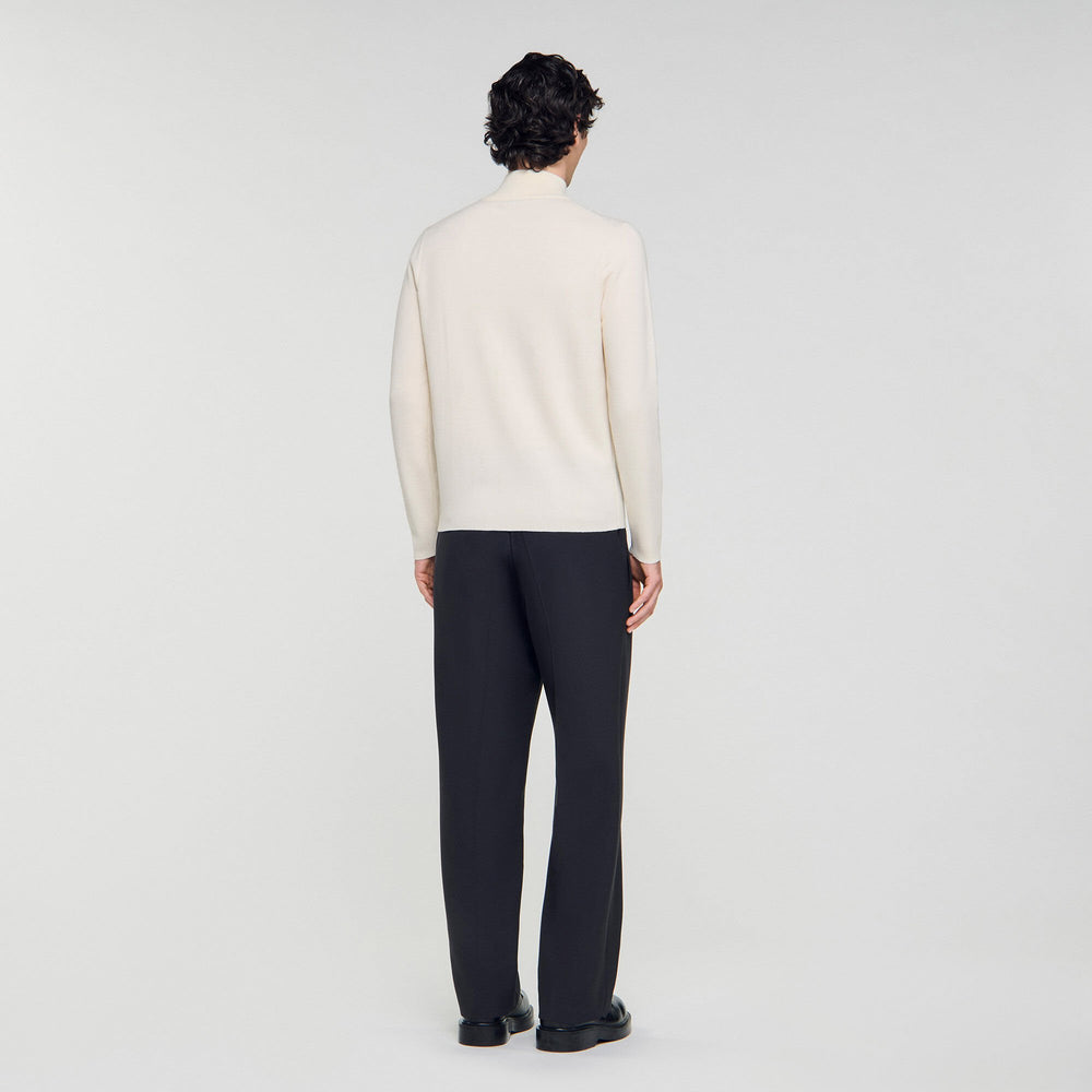 Sandro Men Wool sweater with zipped collar