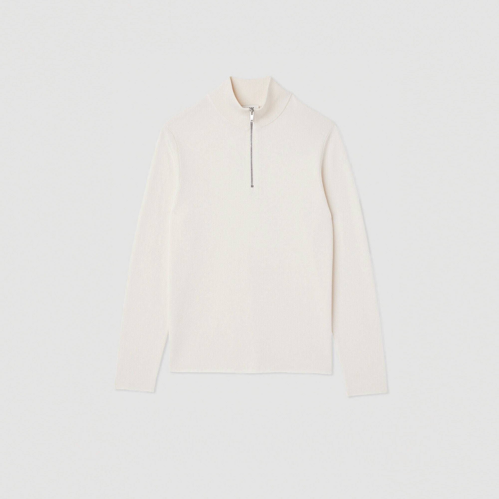 Sandro Men Wool sweater with zipped collar