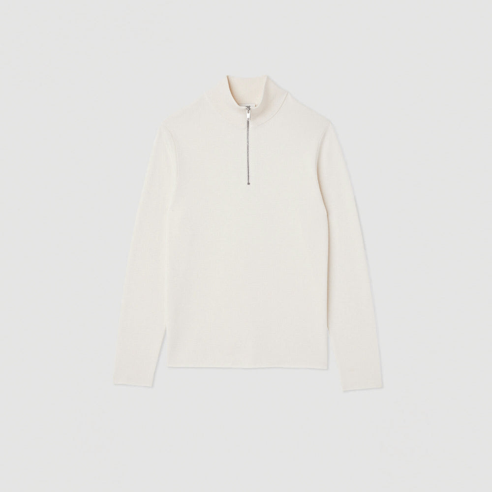 Sandro Men Wool sweater with zipped collar