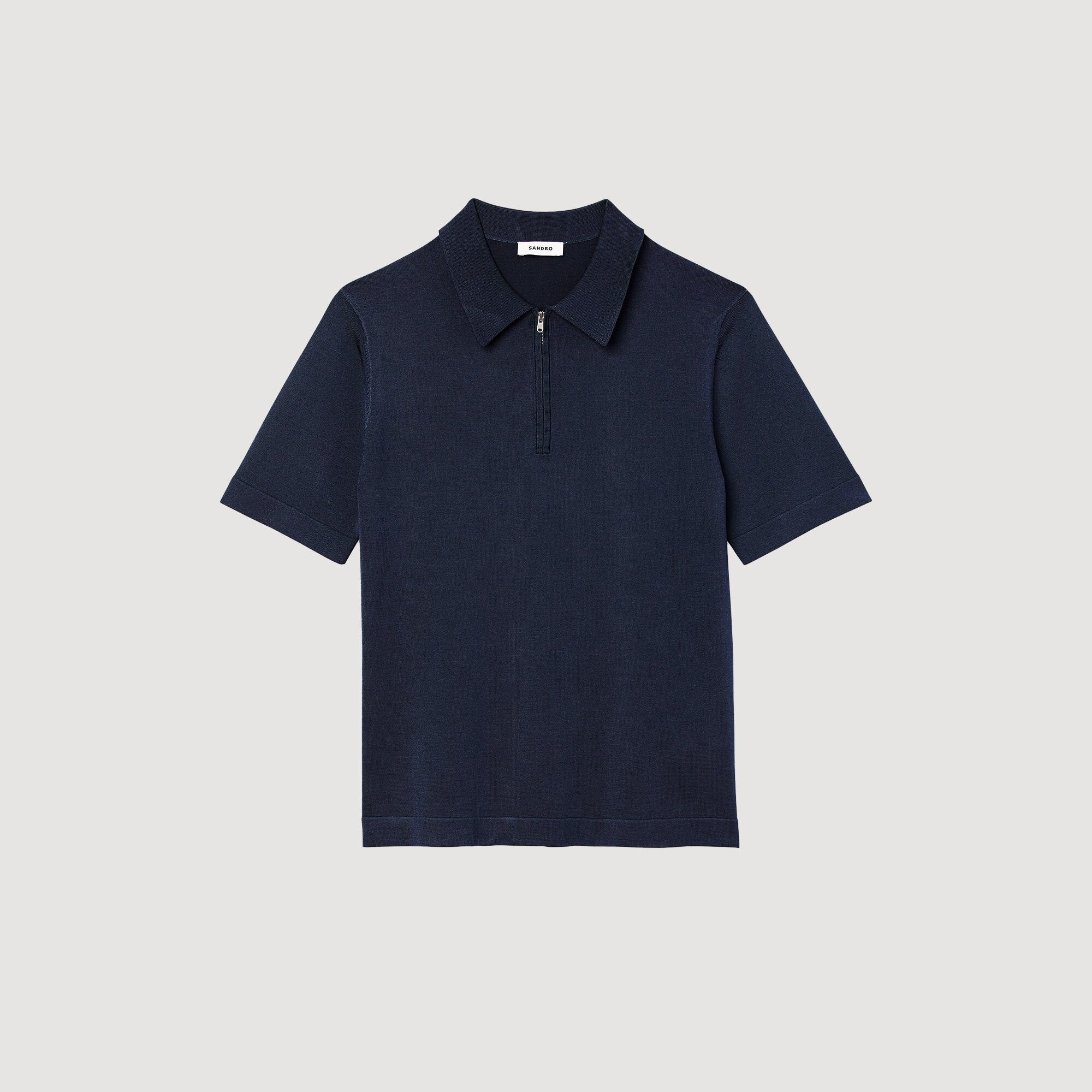 Sandro Men Knitted polo shirt with zip collar