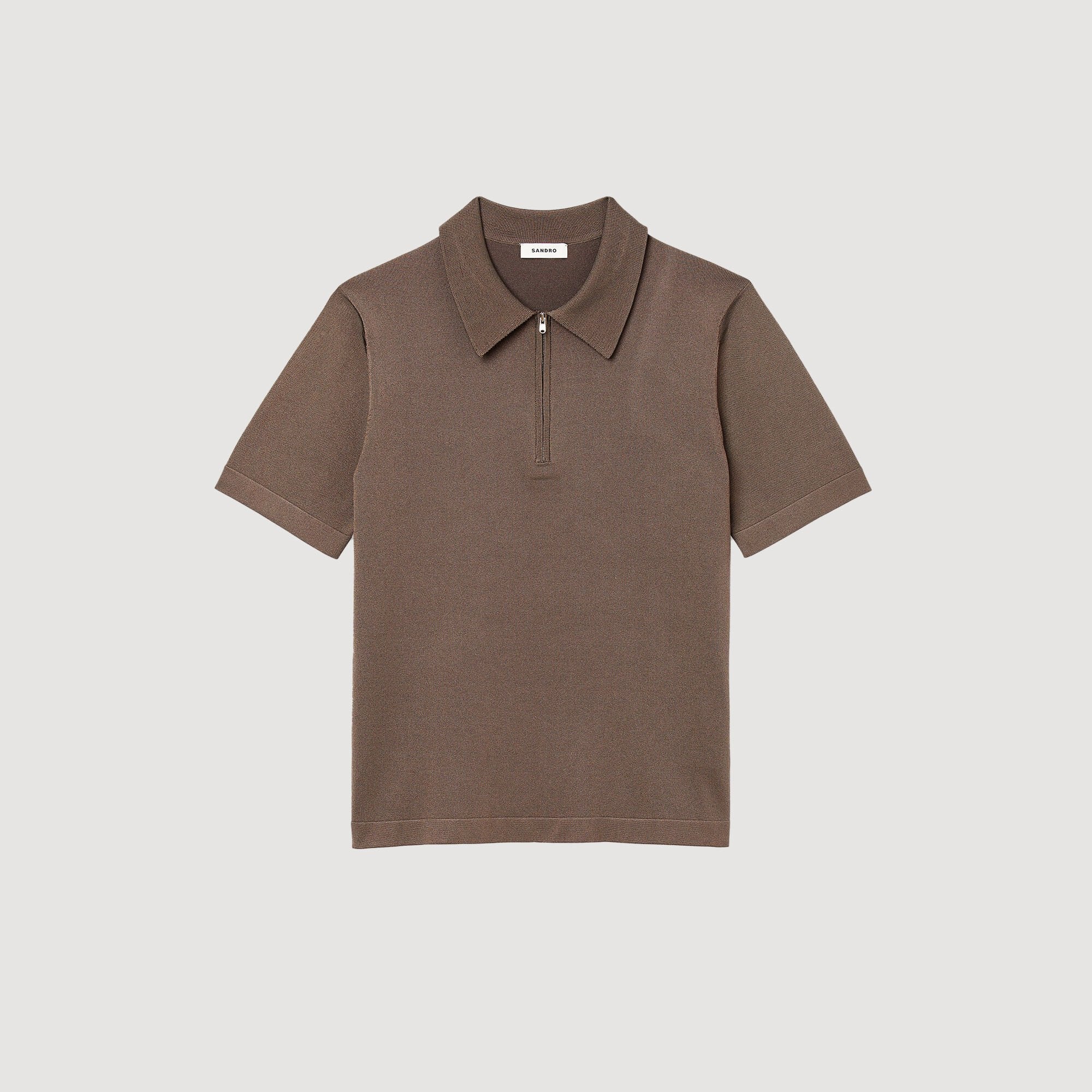Sandro Men Knitted polo shirt with zip collar