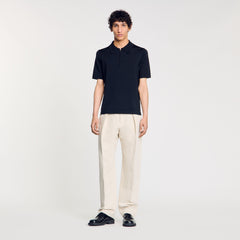 Sandro Men Knitted polo shirt with zip collar