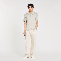 Sandro Men Knitted polo shirt with zip collar