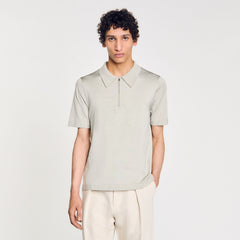 Sandro Men Knitted polo shirt with zip collar