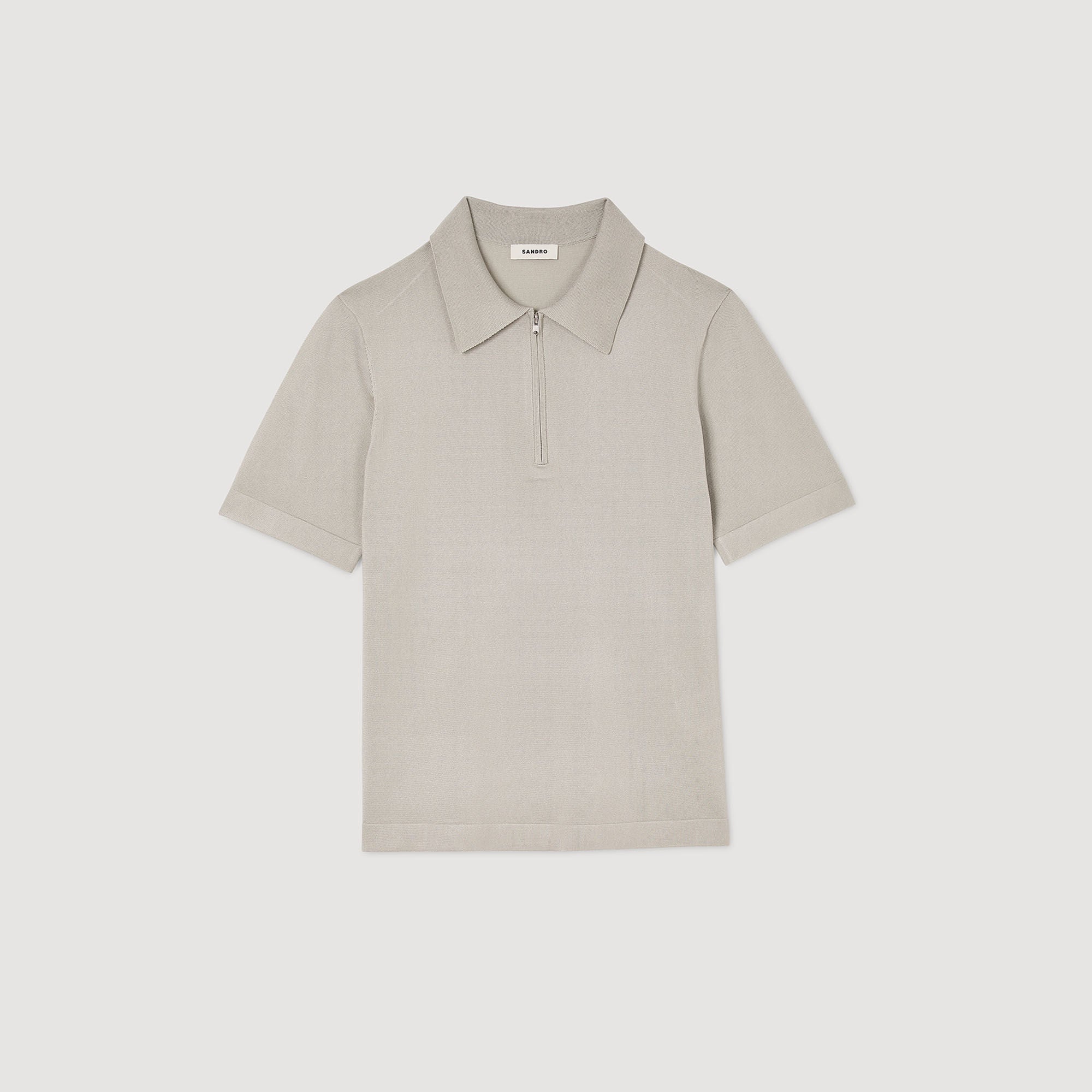 Sandro Men Knitted polo shirt with zip collar