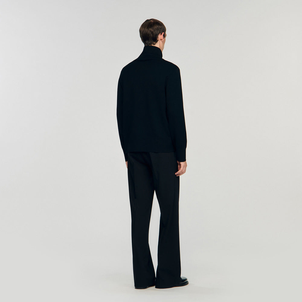 Sandro Men Zip-up wool cardigan