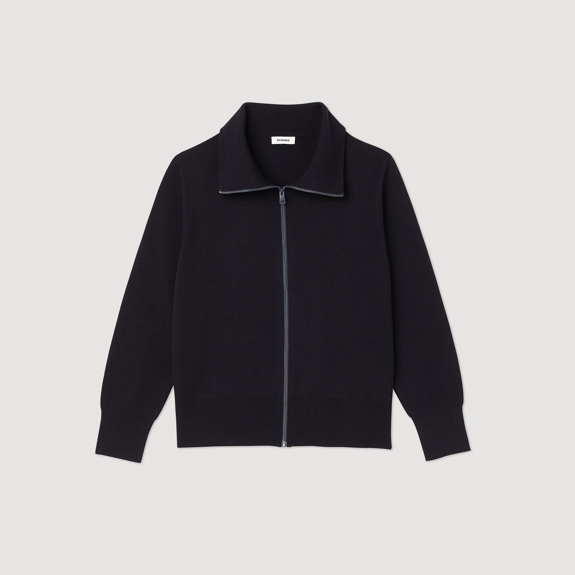 Sandro Men Zip-up wool cardigan