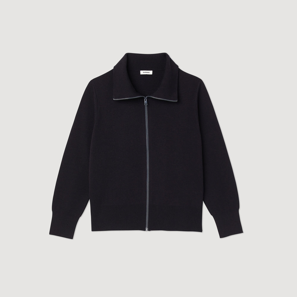Sandro Men Zip-up wool cardigan
