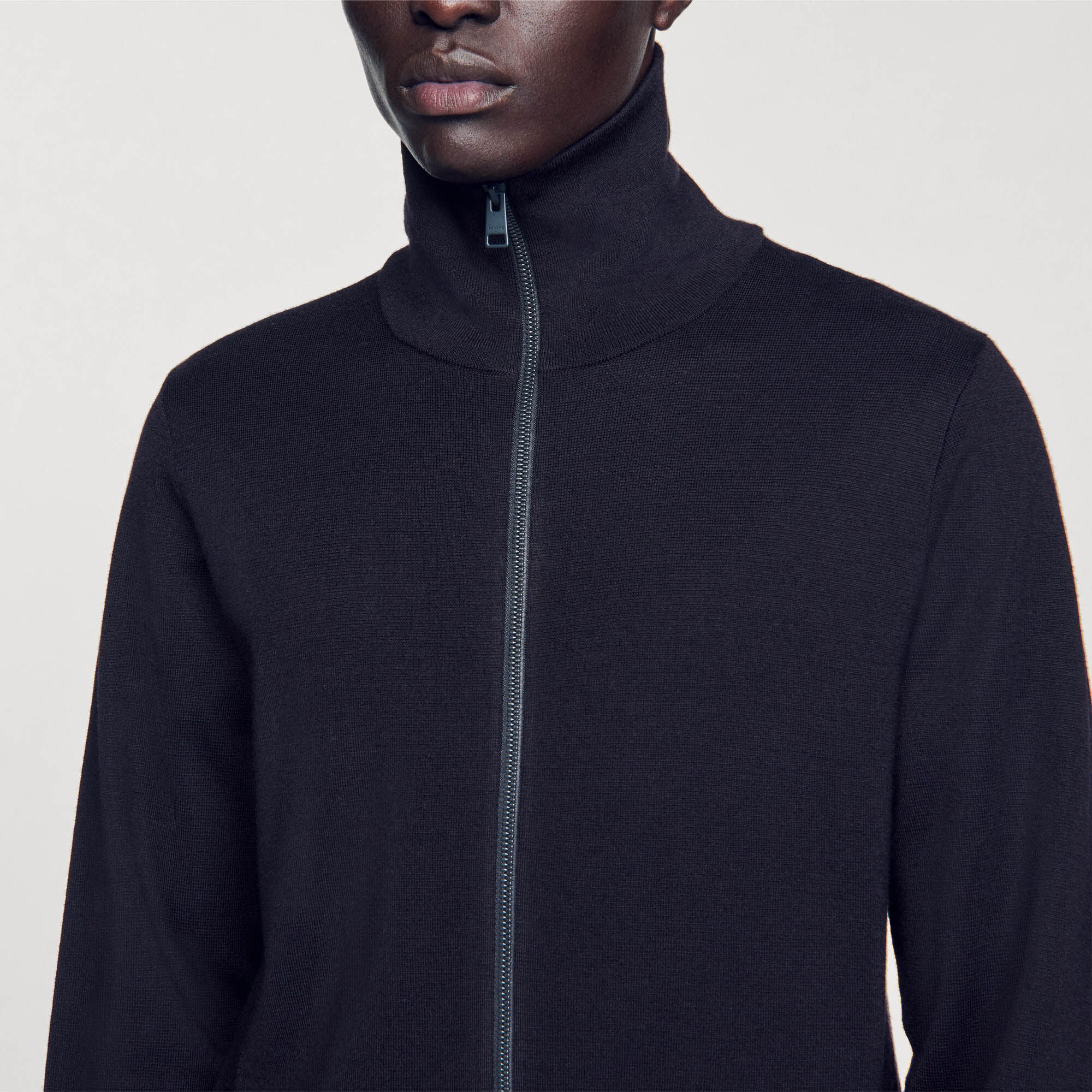 Sandro Men Zip-up wool cardigan