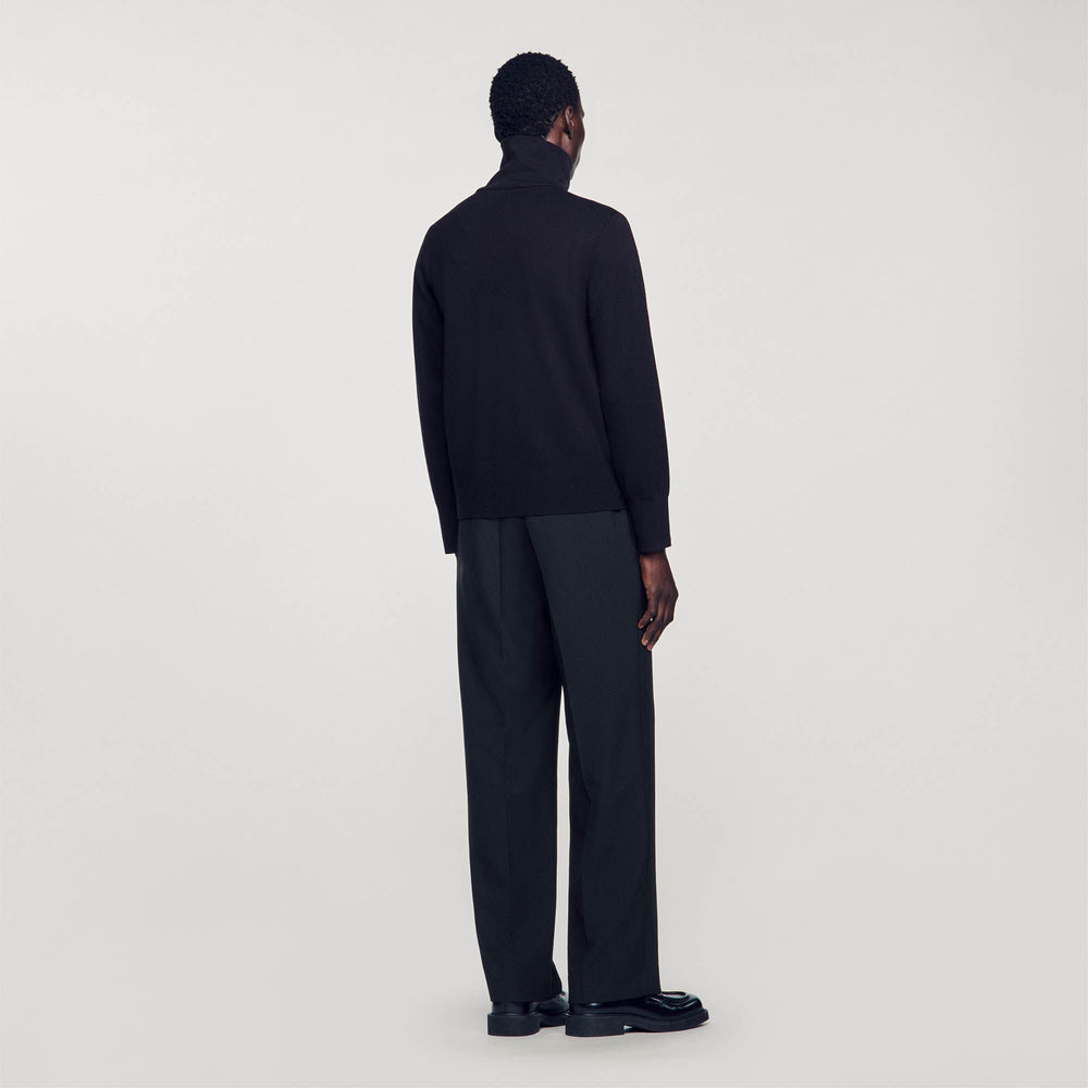 Sandro Men Zip-up wool cardigan