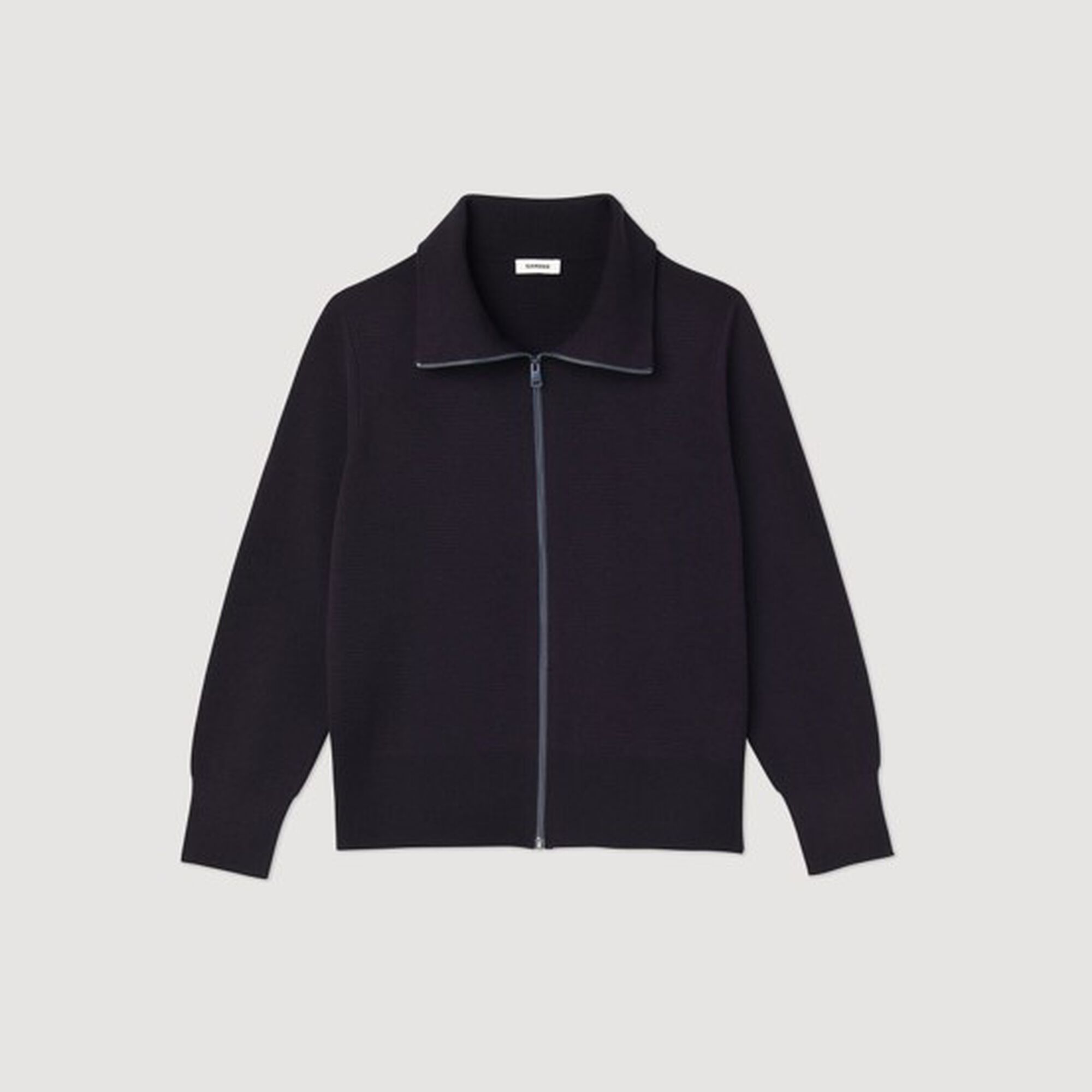 Sandro Men Zip-up wool cardigan