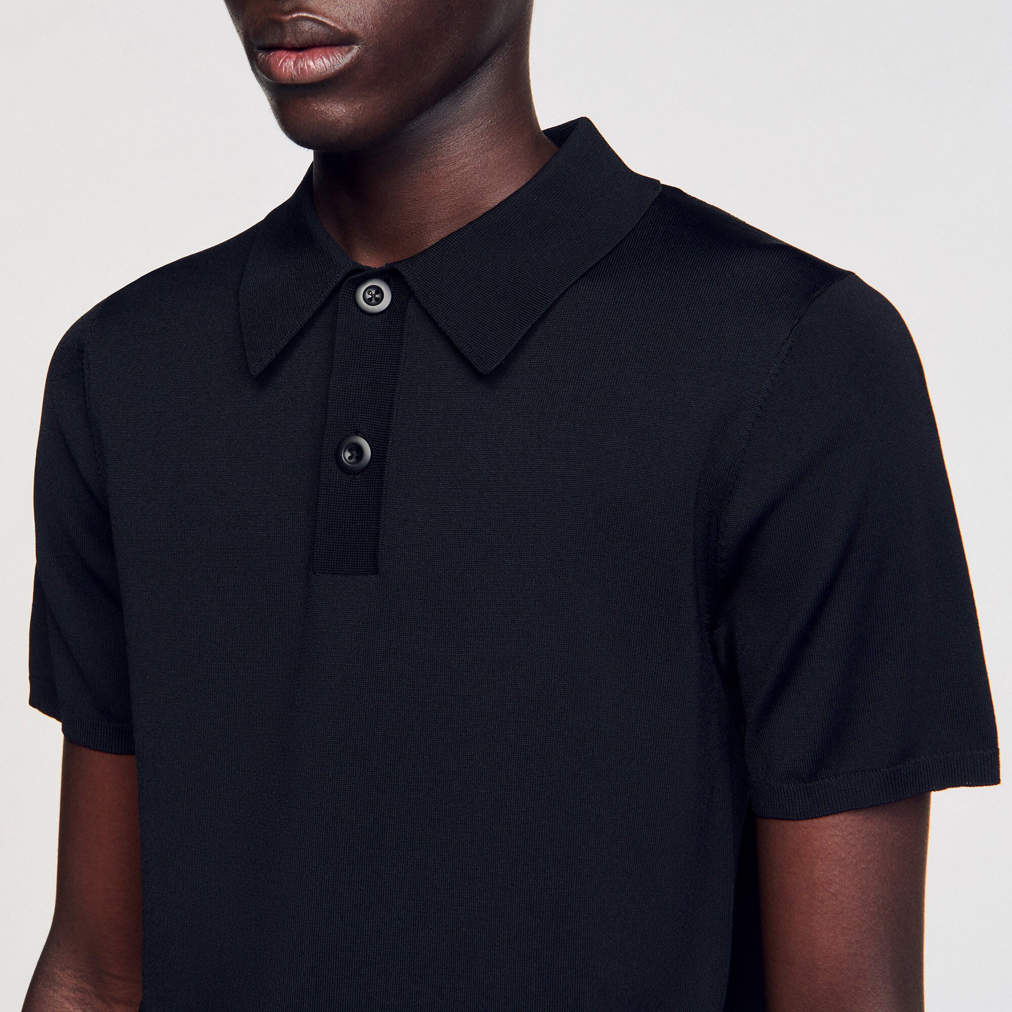 Sandro Men Short-sleeve knitted polo shirt