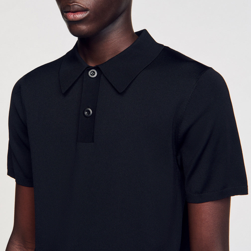 Sandro Men Short-sleeve knitted polo shirt