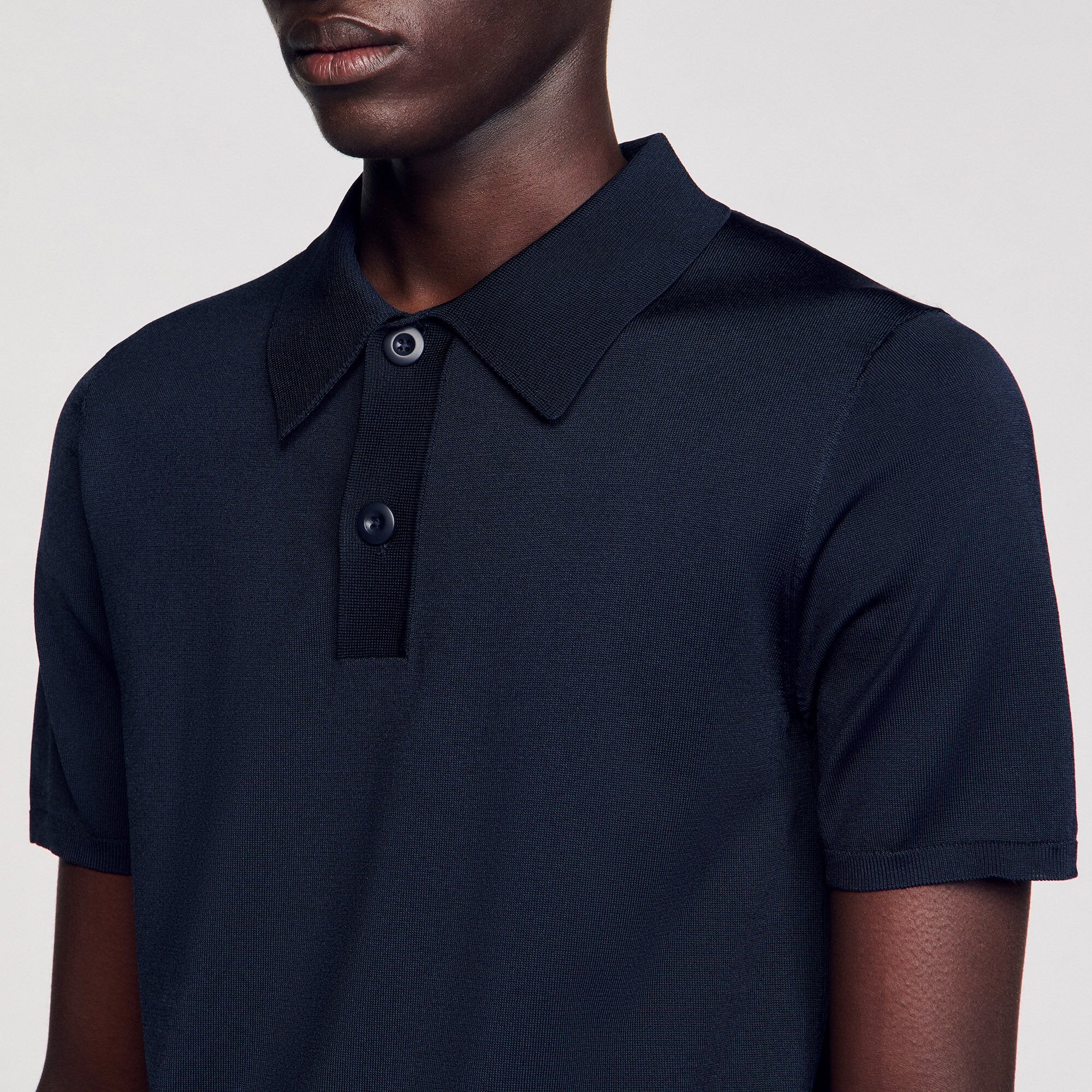 Sandro Men Short-sleeve knitted polo shirt