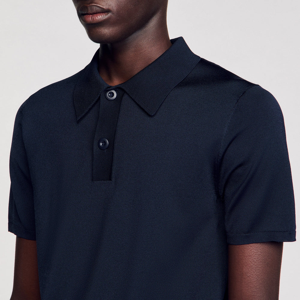 Sandro Men Short-sleeve knitted polo shirt
