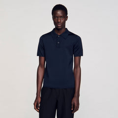 Sandro Men Short-sleeve knitted polo shirt