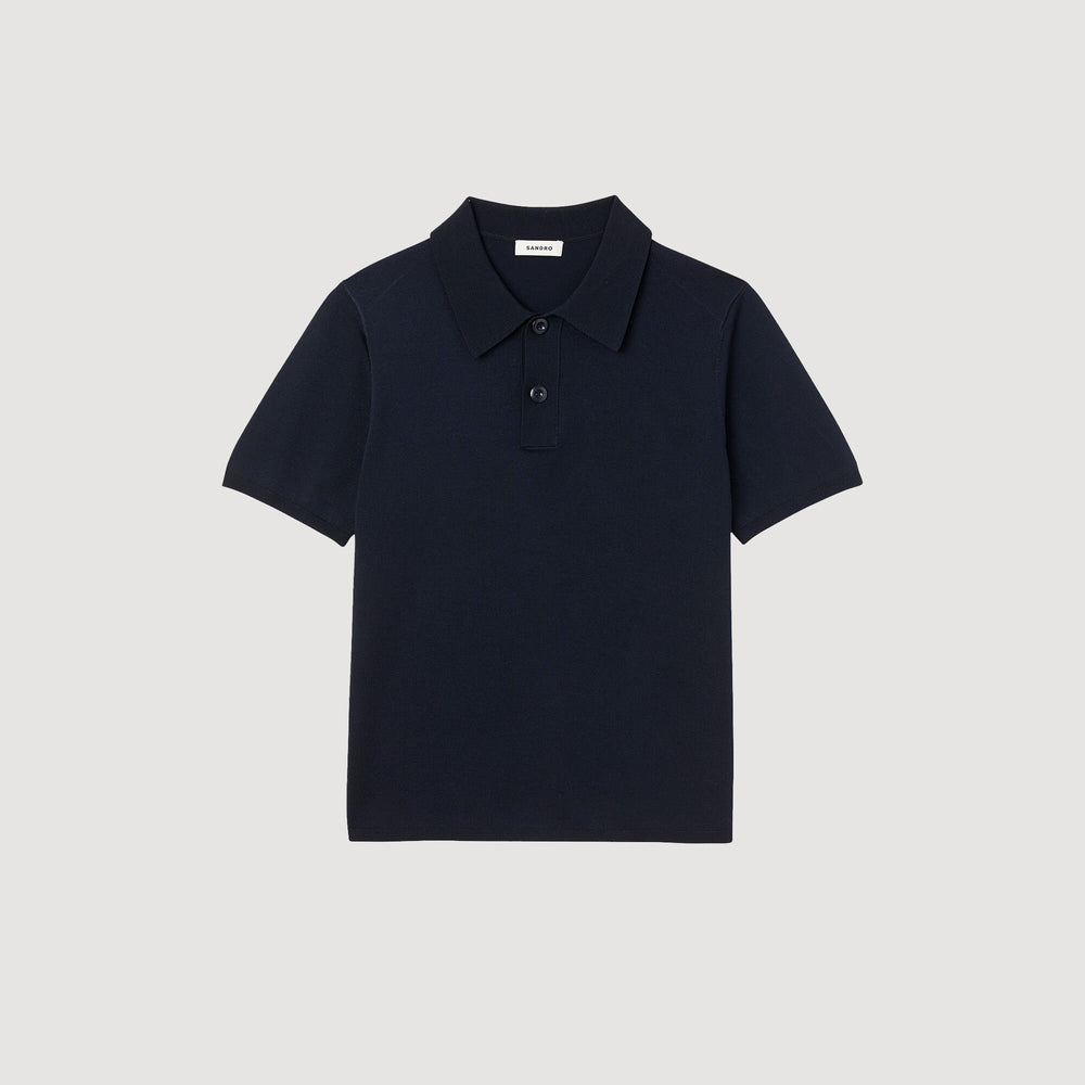 Sandro Men Short-sleeve knitted polo shirt