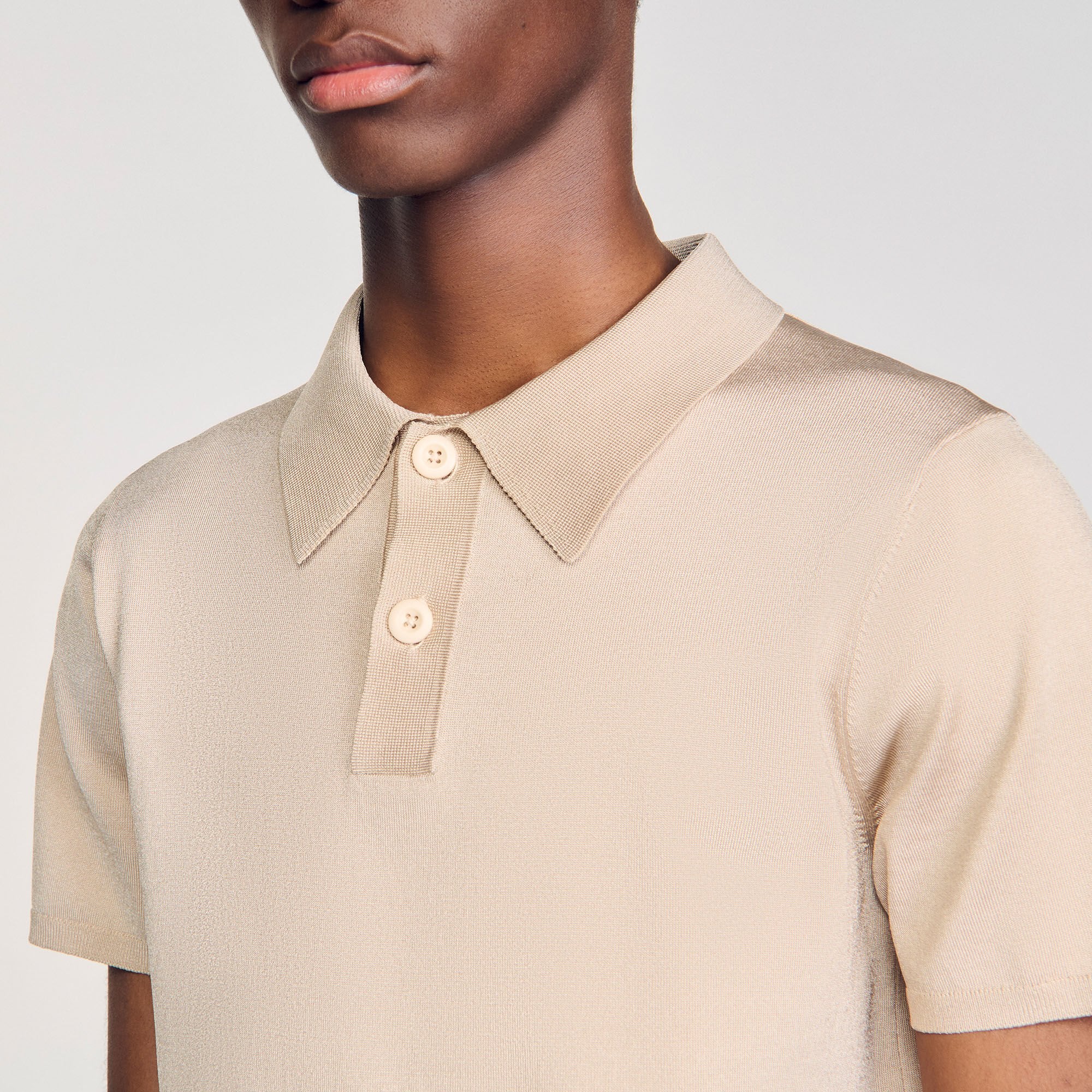 Sandro Men Short-sleeve knitted polo shirt