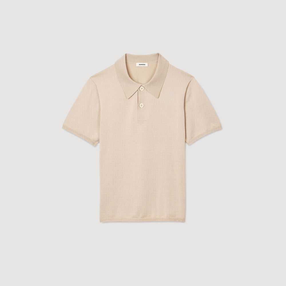 Sandro Men Short-sleeve knitted polo shirt