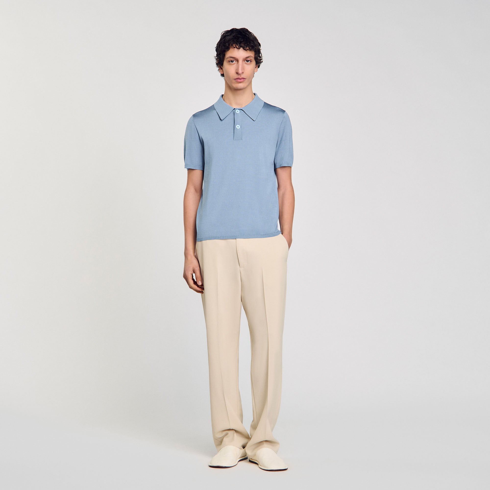 Sandro Men Short-sleeve knitted polo shirt