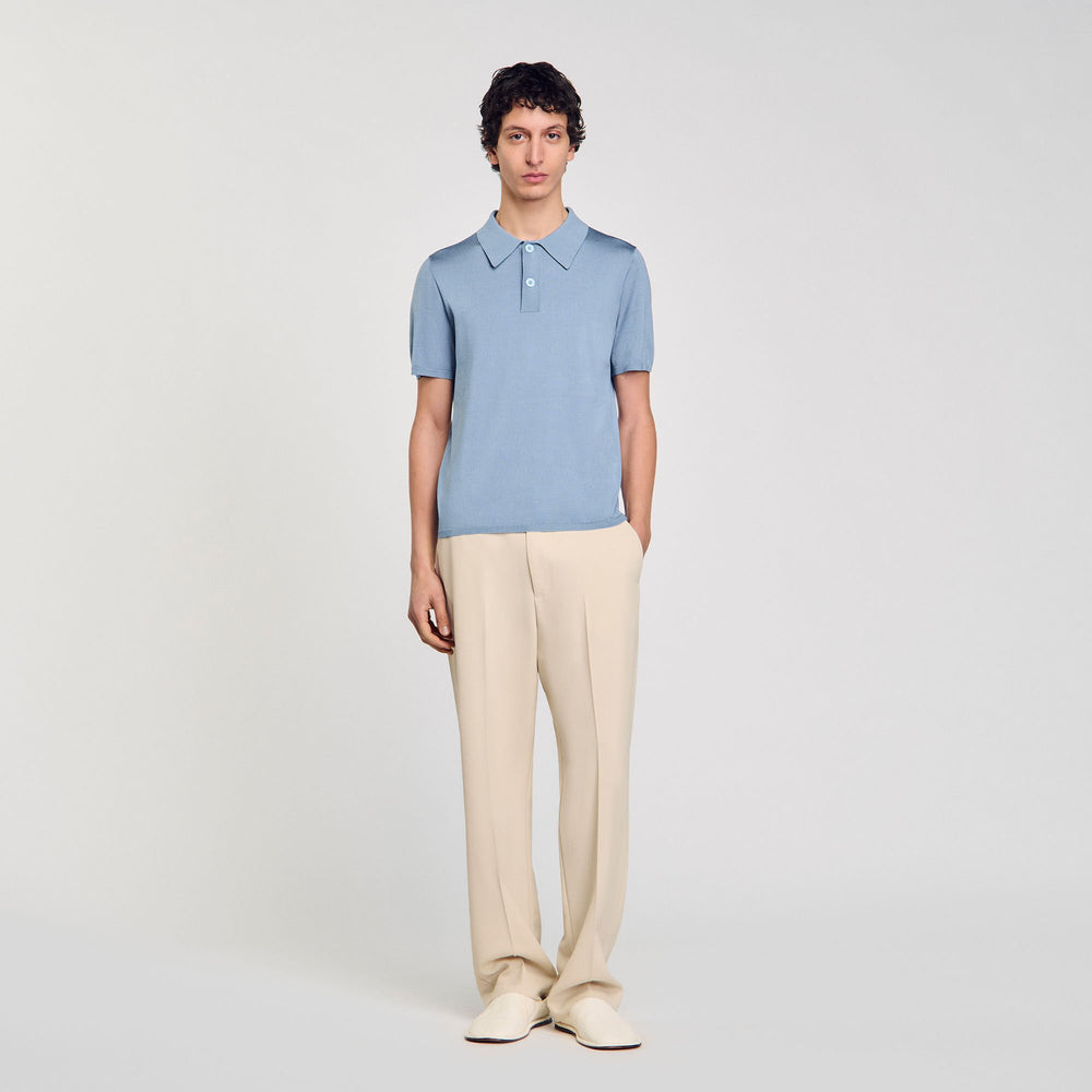 Sandro Men Short-sleeve knitted polo shirt