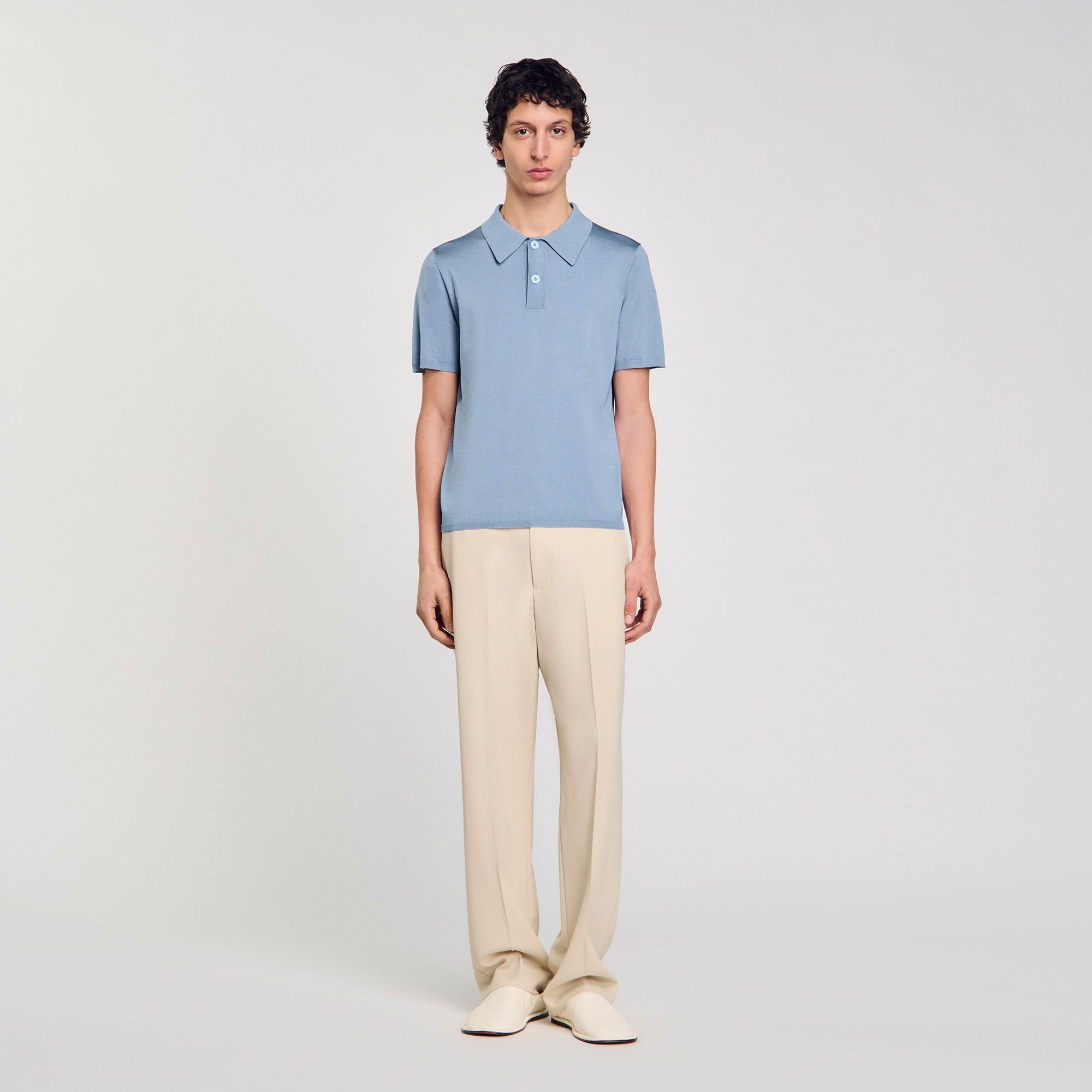 Sandro Men Short-sleeve knitted polo shirt