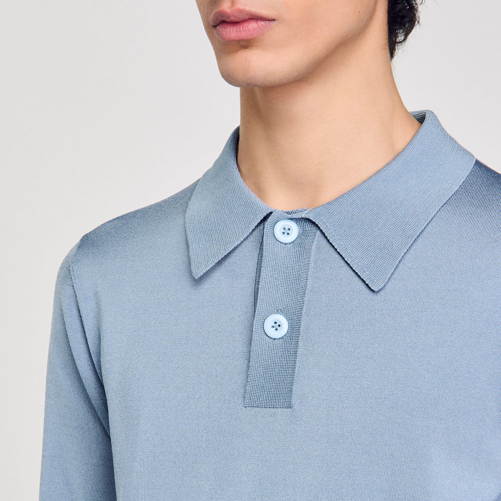Sandro Men Short-sleeve knitted polo shirt