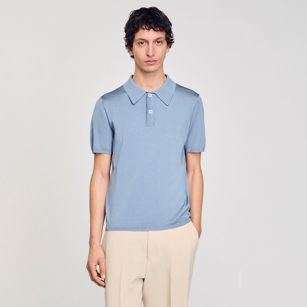Sandro Men Short-sleeve knitted polo shirt
