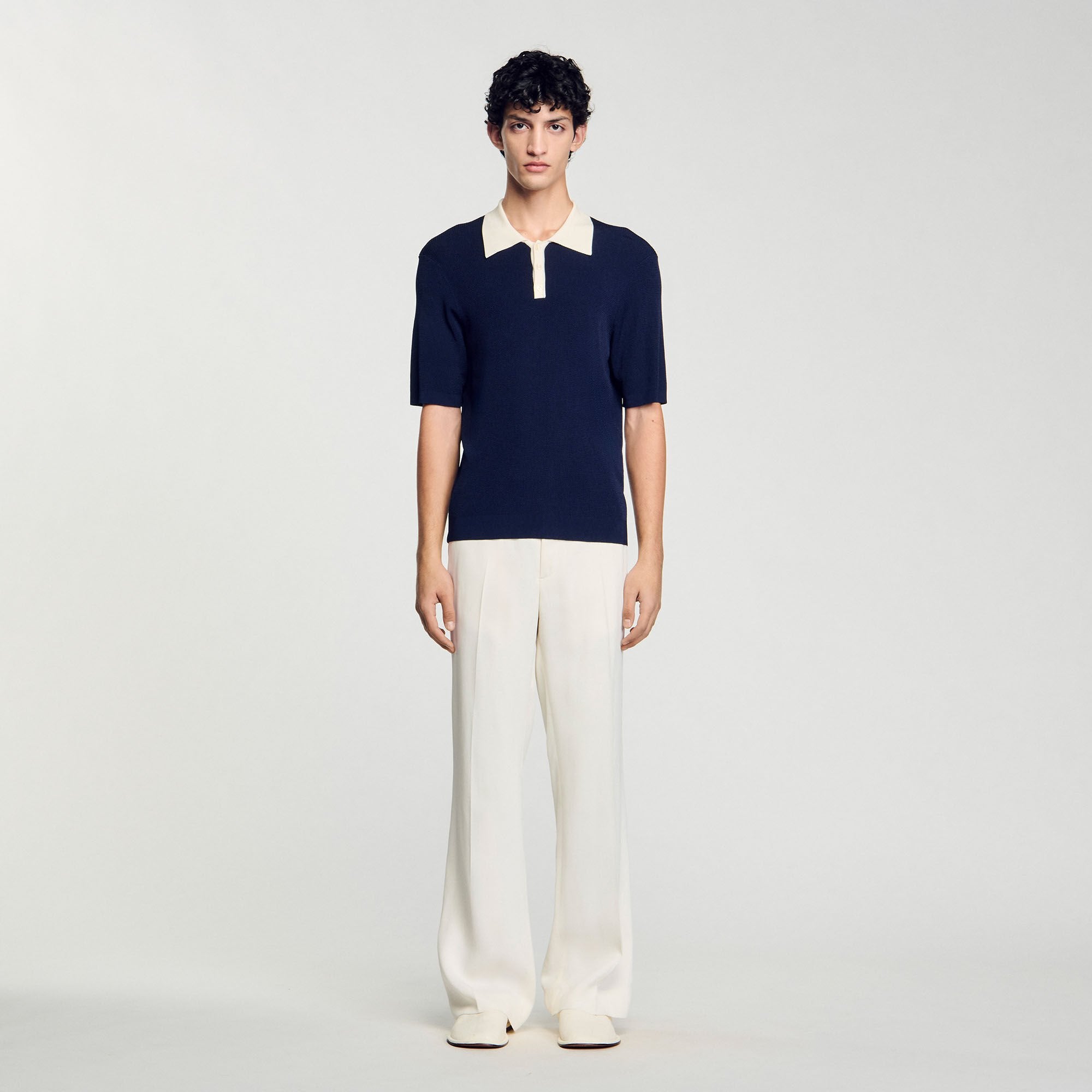 Sandro Men Two-tone polo shirt