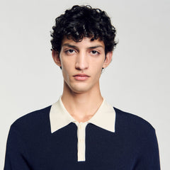 Sandro Men Two-tone polo shirt