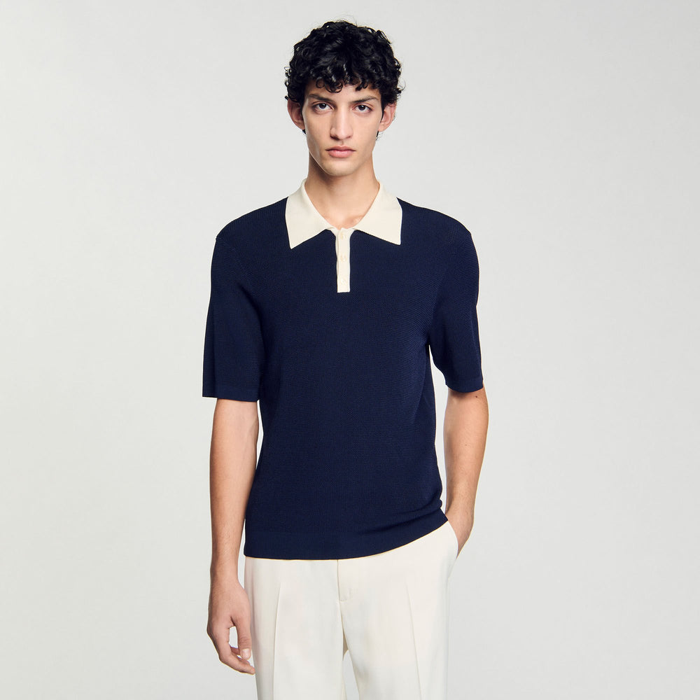 Sandro Men Two-tone polo shirt